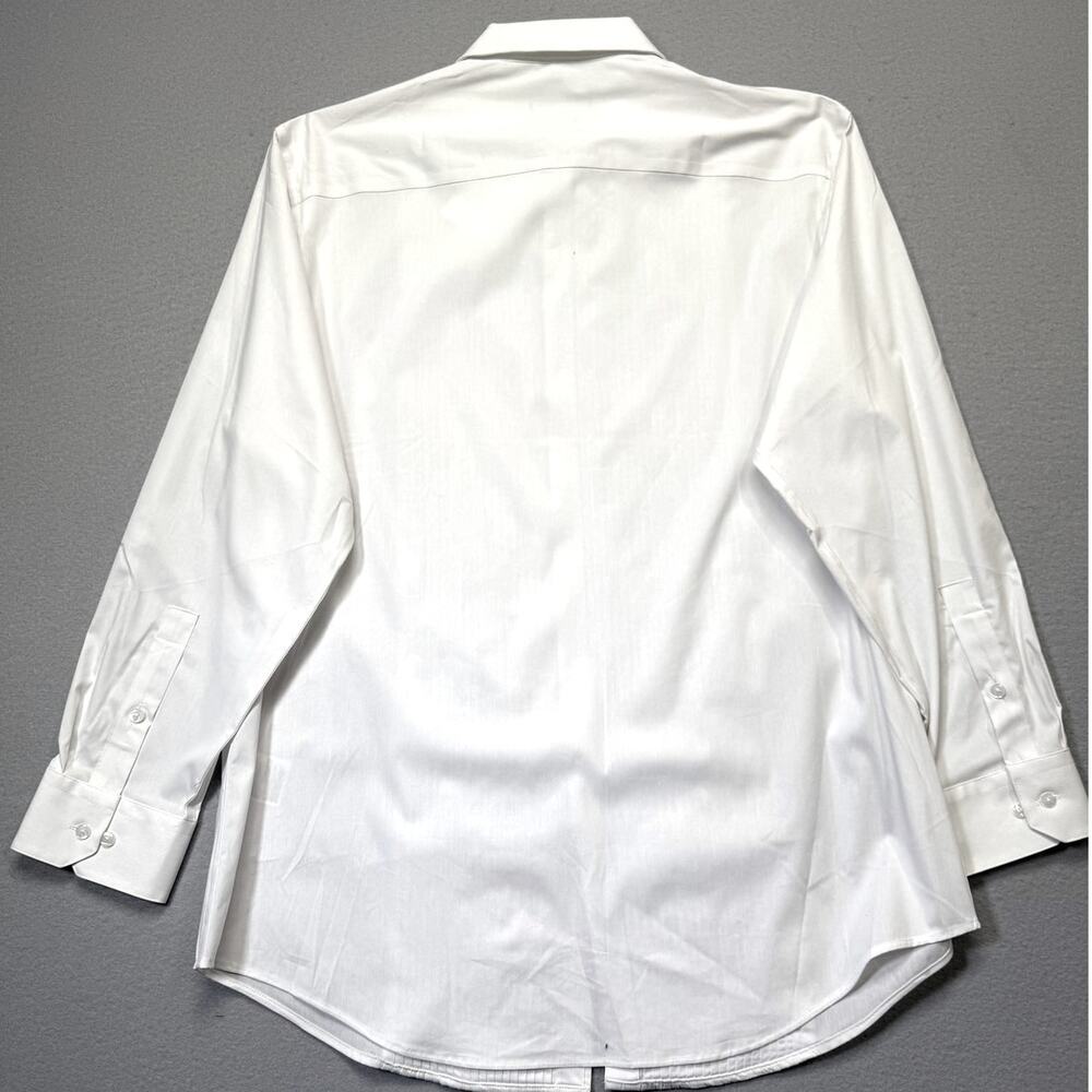 Alfani Men's Slim Fit Pleated Panel Formal Shirt, White 16-16.5 32-33 $80 - Picture 2 of 9